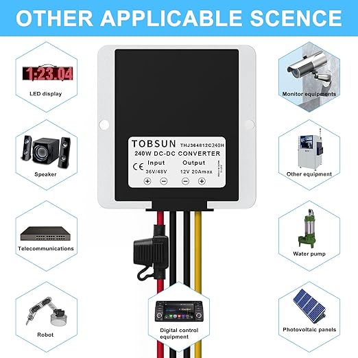 SUPERNIGHT 48V 36V to 12V Voltage Converter 240W 20A Regulator Step Down to 12V - Image 7