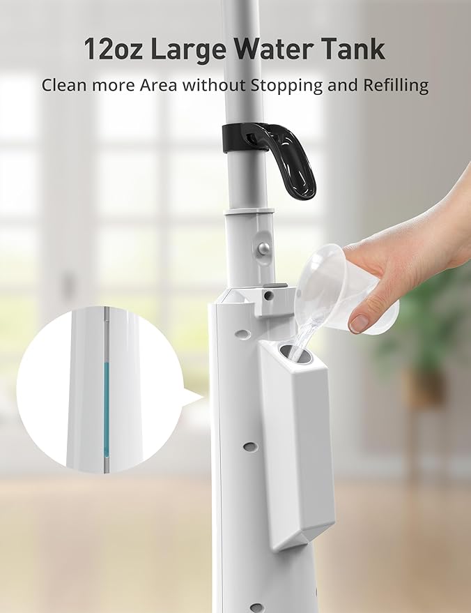 Black Steam Mop for Hardwood Floors, 1300W 25S Heat Up Floor Steamer - Image 6