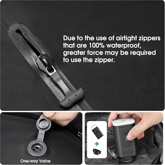 Vacuum Seal Travel Backpack 45L Expandable Air Compression System Water - Image 4