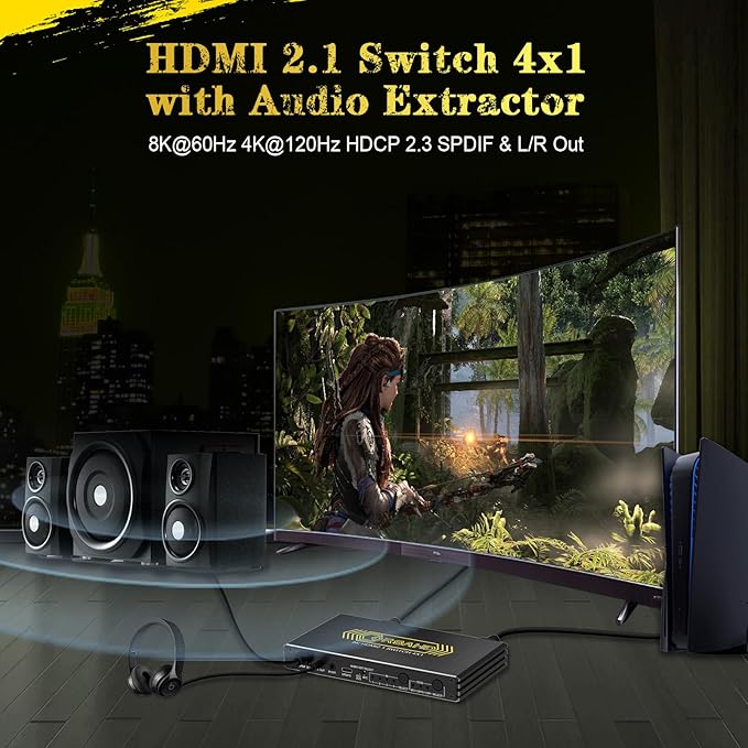 CORSAHD 4K@120Hz HDMI 2.1 Switch 4 in 1 Out - Image 8
