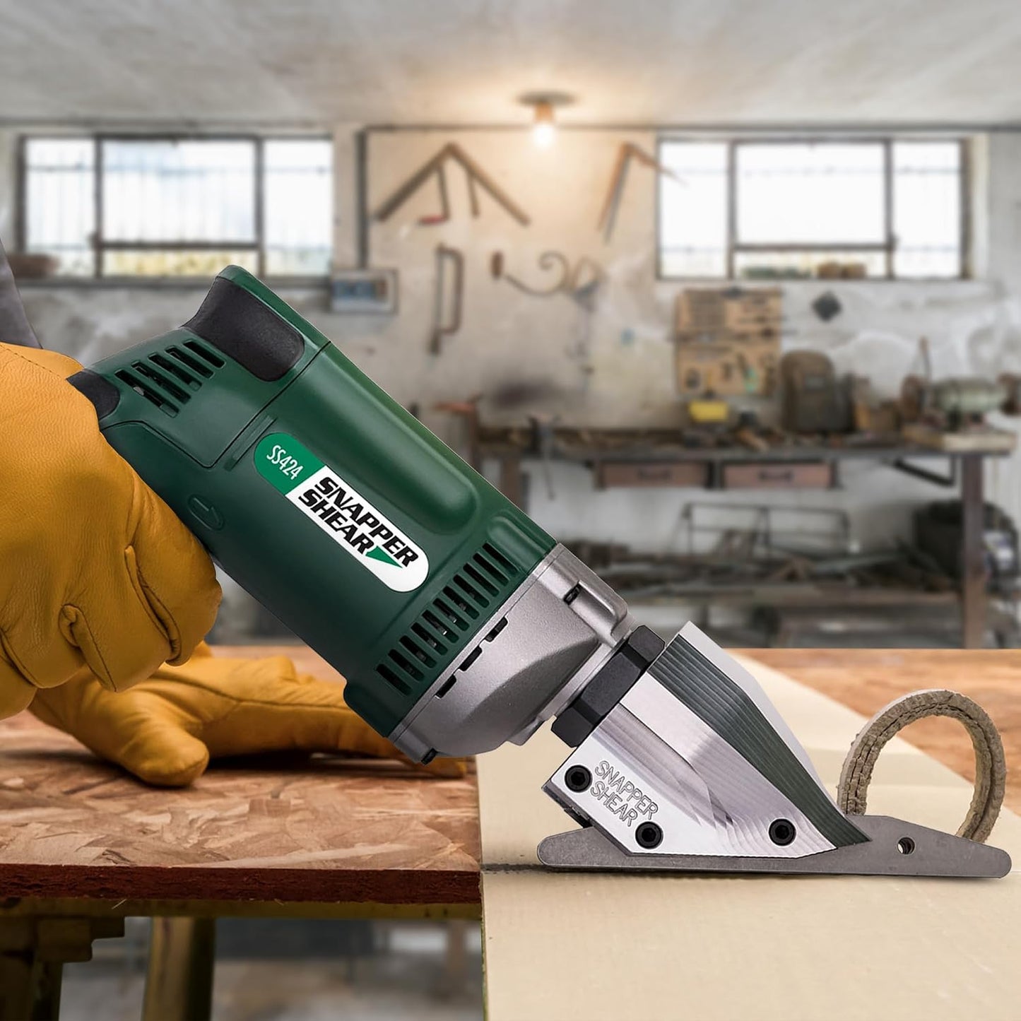 PacTool Backerboard Shear - Fiber Cement Siding Cutter, Contractor Grade | Professional power tool cuts fiber cement backerboard for siding and tile installation. Heavy-duty steel construction.