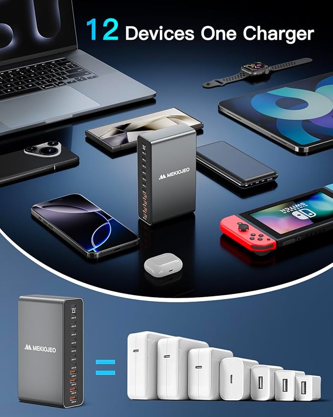 Aluminum Alloy 380W Charging Station Fast USB C Charger Block 12 Ports 65W - Image 5
