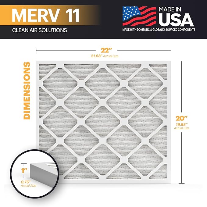 BNX TruFilter 20x22x1 Air Filter MERV 11- MADE IN USA - Image 2