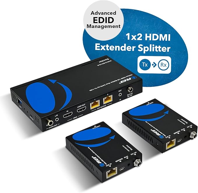 OREI 1x2 HDMI Extender Splitter 4K by Multiple Over Single Cable CAT6/7 4K@60Hz - Image 8