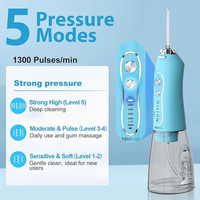 Water Dental Flosser Teeth Cleaner Pick, H2ofloss Cordless Portable Oral - Image 2