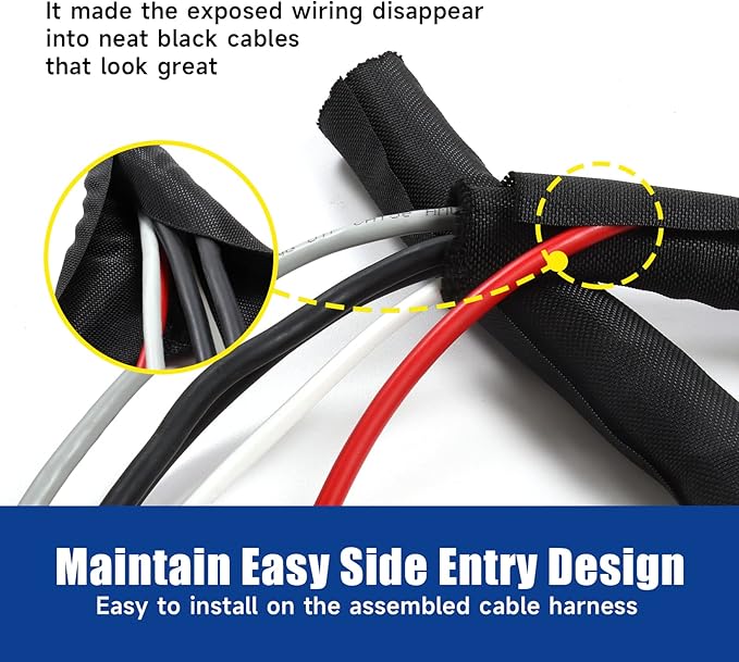 Sonoreboom Braided Wire Loom Mesh Woven Split Sleeving Easy to Anywhere - Image 3