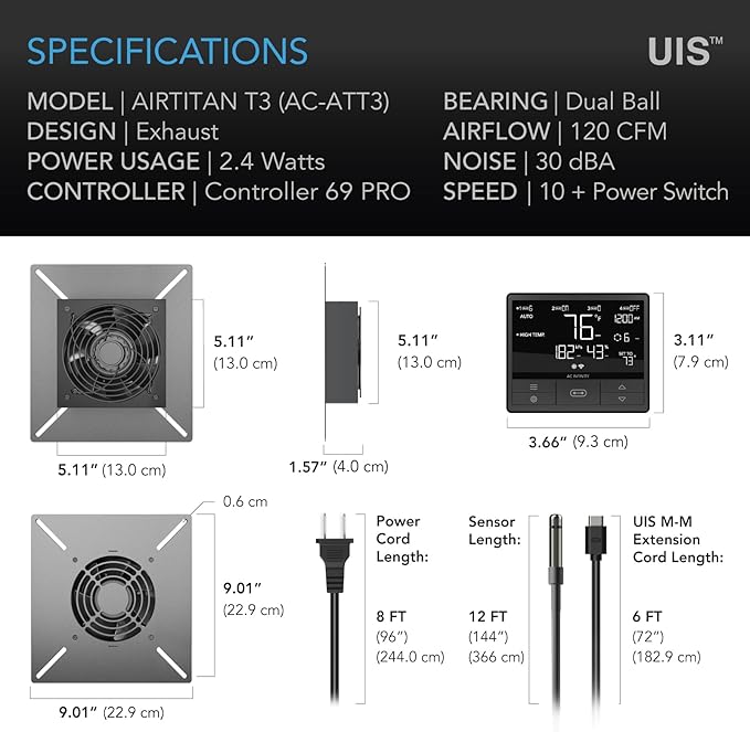 AC Infinity AIRTITAN T3, Ventilation Exhaust Fan 6" - Image 6