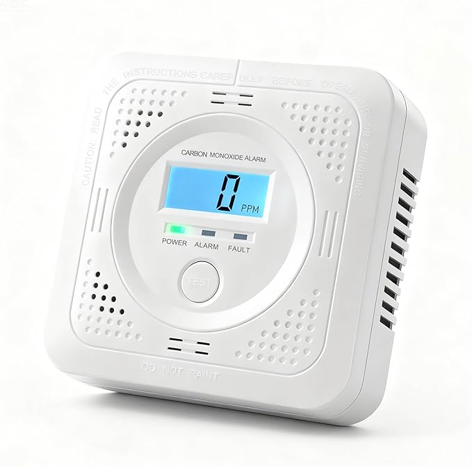 Carbon Monoxide detectors with LCD Constant Display, 85db Alarm & Low Power by Pumwry