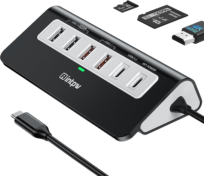 intpw USB C Hub 10Gbps, 9-in-1 USB C Docking station by intpw