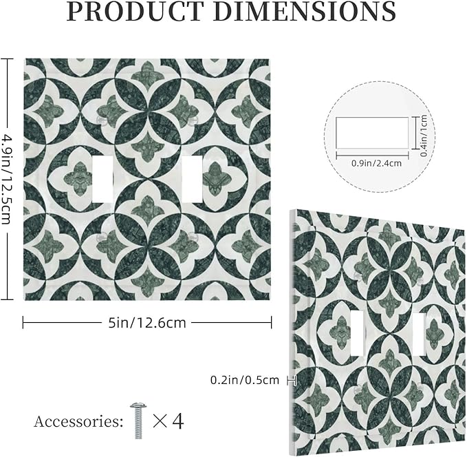 Bvtewkhz Green Luxury Modern Cubic Marble 2 Gang Double Toggle Decorative Light - Image 4