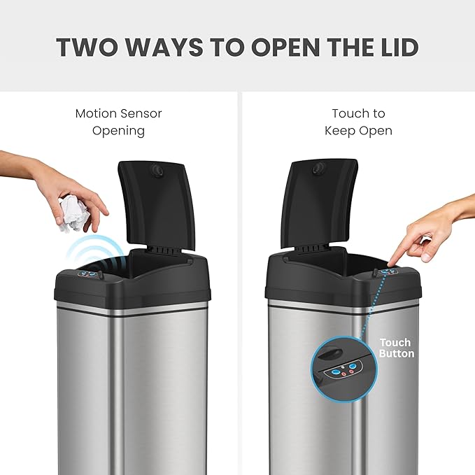 iTouchless 50 Liter / 13 Gallon Kitchen Trash Can - Image 3