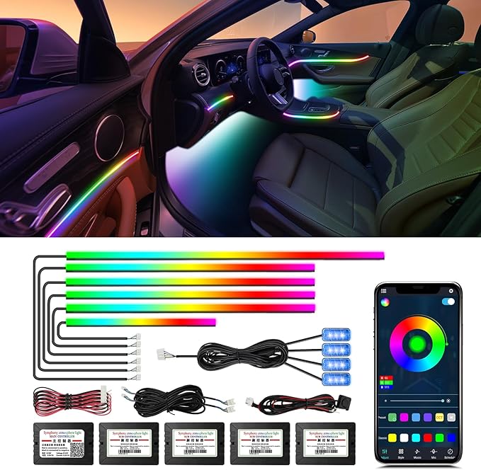 Acrylic Interior Car LED Strip Light, AMKI Dreamcolor Car Neon Light by AMKI