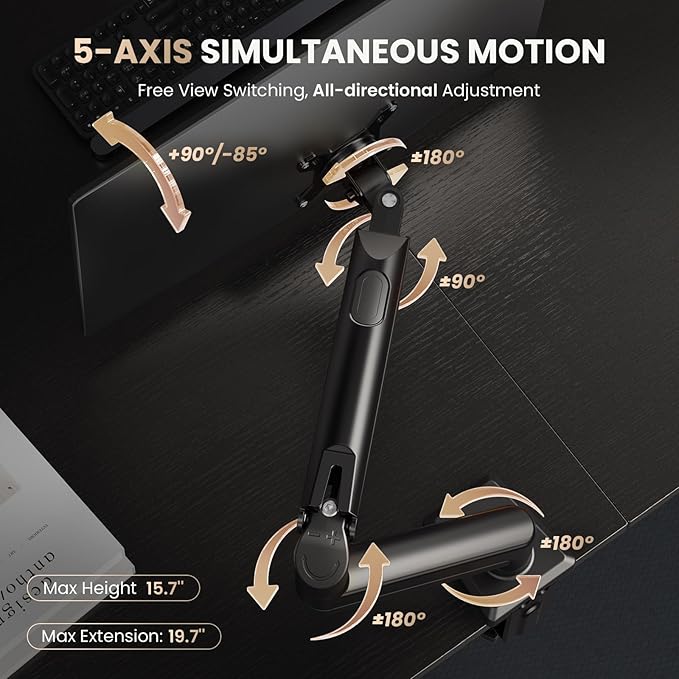 SIAGO Single Monitor Stand, 15 to 32 Inch Monitors Arm, Adjustable Mount - Image 9