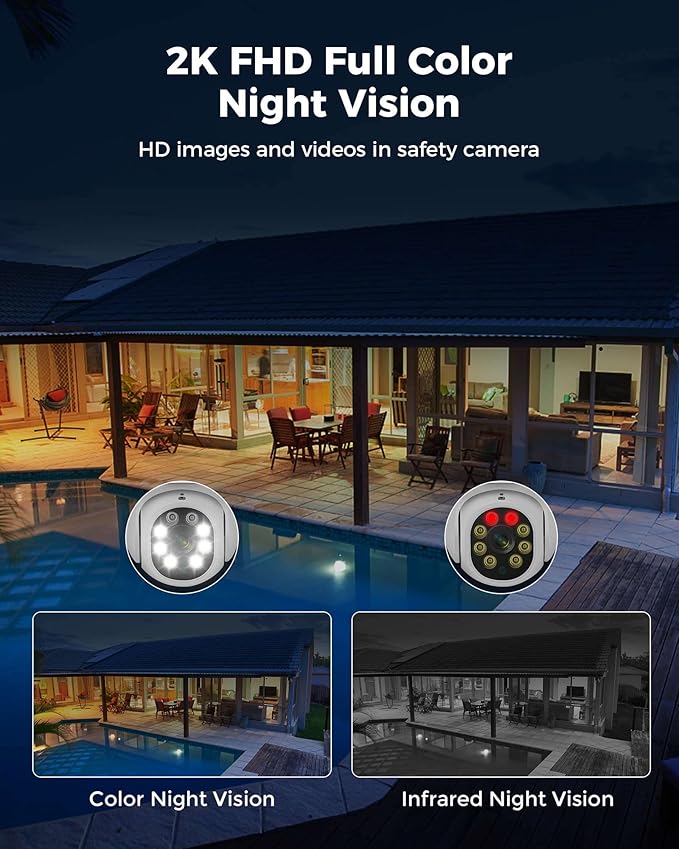 Hiseeu 2Pcs 5MP Security Camera PTZ Wireless Cameras Two Way Vioice - Image 3