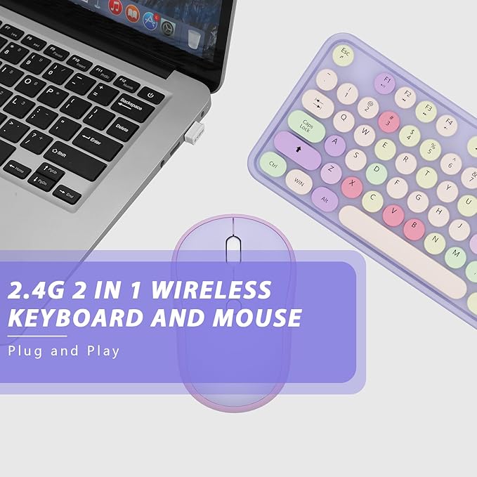 Wireless Typewriter Keyboard and Mouse - Image 4