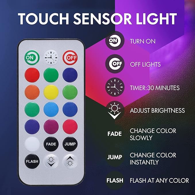 ODISTAR Remote Control Hexagon Wall Light, Smart Wall-Mounted Touch-Sensitive - Image 7