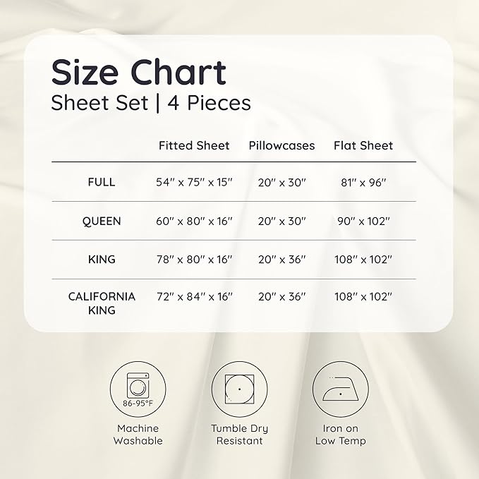 Bambaw 100% Viscose Derived from Bamboo Sheets California King Size Set – 4pcs - Image 8