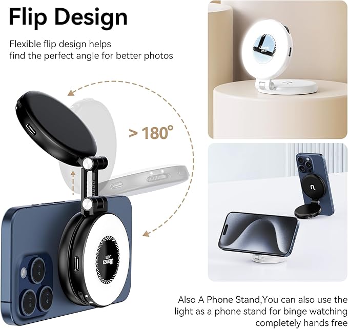 Fill Light for Magsafe LED Phone Light Attachment Selfie Ring Light Brightness - Image 3