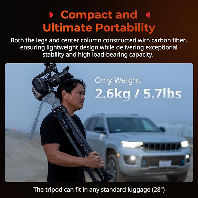 SmallRig x Potato Jet Tribex Hydraulic Carbon II Tripod Fast Extend Camera - Image 6