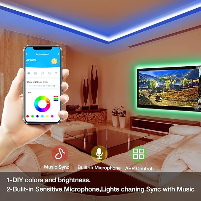 DAYBETTER Smart RGB Led Strip Lights, 50ft Led Lights - Image 2
