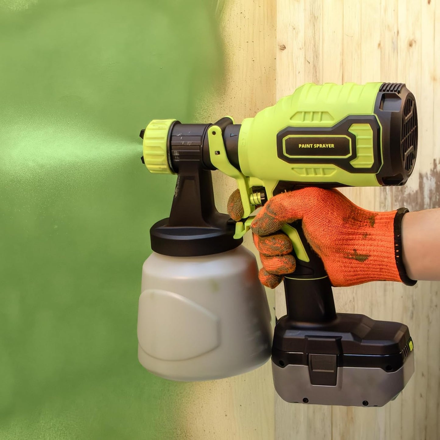 Paint Sprayer Compatible with Ryobi 18V Battery(Battery Not Included) | 1000ml/min High Flow,1000ml Container,150 Din/s Max Viscosity,Paint Sprayer for Furniture