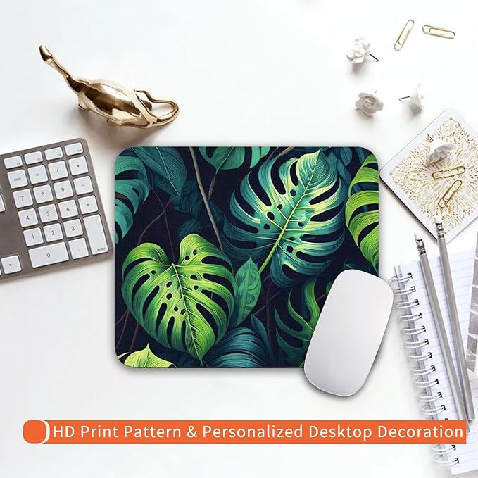 Armanza Square Mouse Pad Green Leaves, Personalized Premium-Textured Custom - Image 6