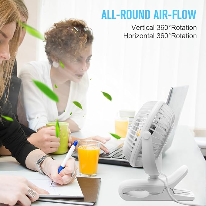 BESKAR Clip on Fan, 360° Rotation Quiet Stroller Fans - Image 5