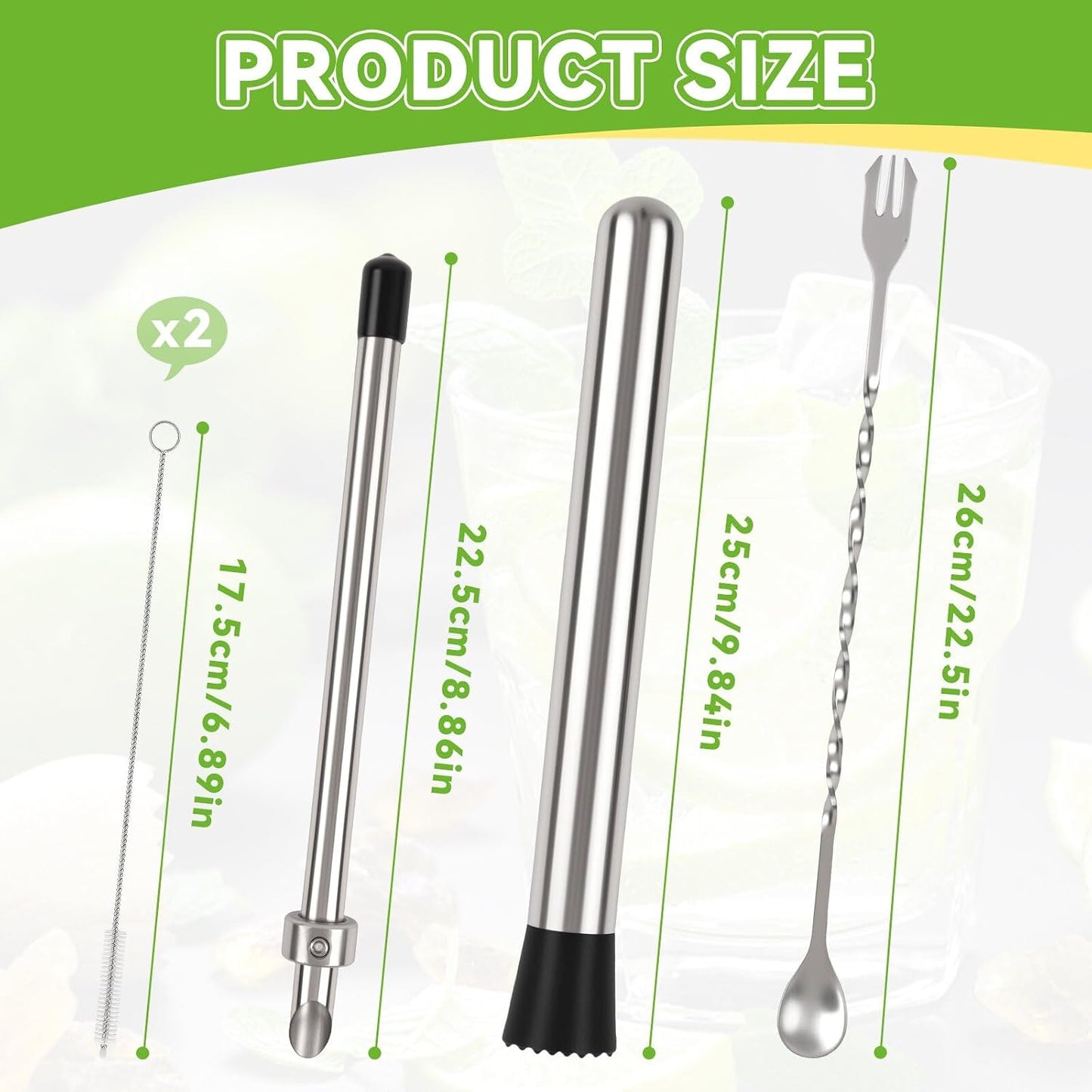 5 Pack Straw Puncher, lemonade stand supplies kit | with straw puncher for plastic lids, muddler for lemonade and cocktails, reusable lemonade cups