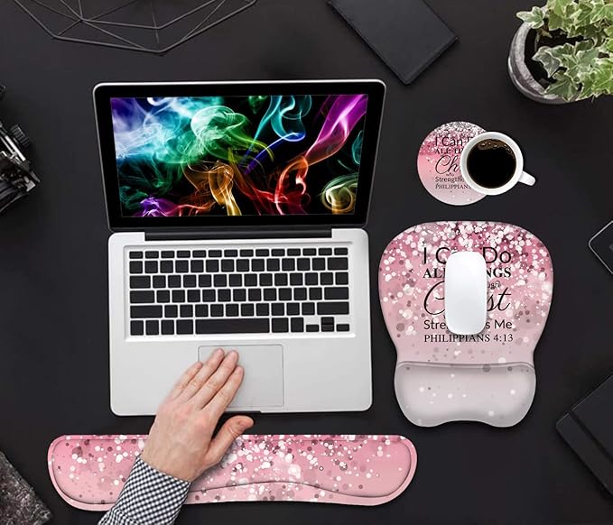 Ergonomic Mouse Pad Wrist Support and Keyboard Wrist Rest Set - Image 4