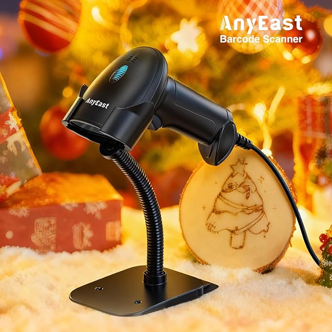 Anyeast 2D 1D Barcode Scanner : USB Wired Inventory QR Scanner - Image 2
