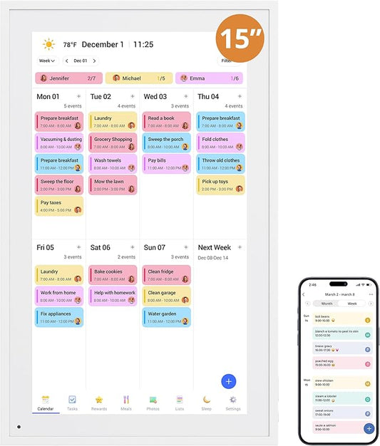 Digital Calendar 15.6-inch Smart Chore Chart, Home Electronic Wall/Tabletop by DragonTouch