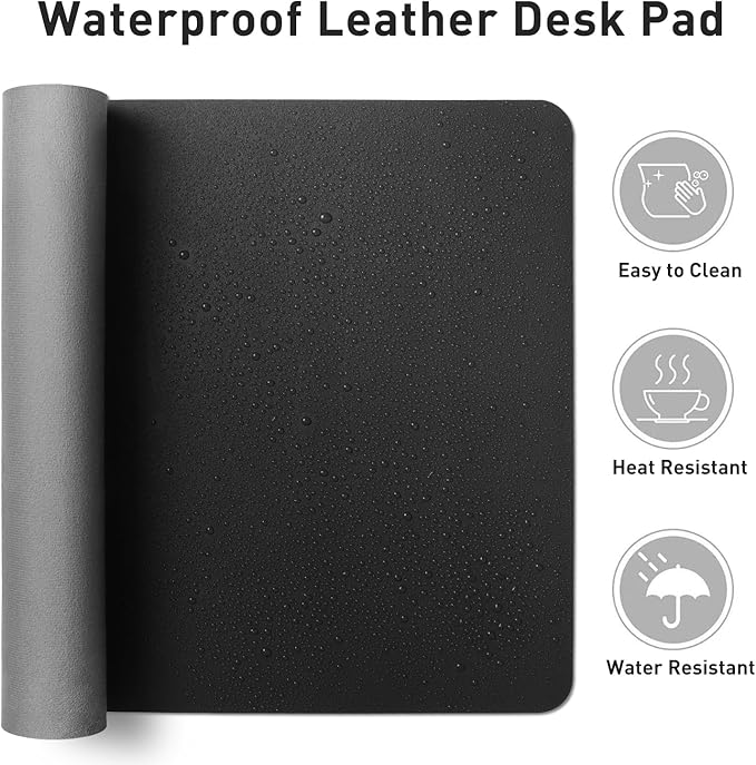 Aothia Leather Office Desk Pad Protector, Non-Slip PU Leather Desk Blotter - Image 6