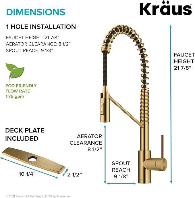 KRAUS Oletto Commercial Style Single Handle Pull Down Kitchen Faucet - Image 4