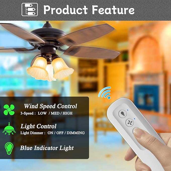 Ceiling Fan Remote Replacement Hunter 99770, Universal Ceiling Fan Remote - Image 2