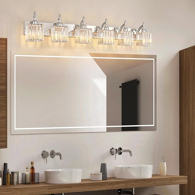 BBLLWJ 6 Light Bathroom Vanity Light Modern Chrome Vanity Light Fixtures - Image 7