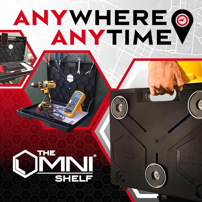 The OmniShelf Magnetic Portable Workstation + Toolbox, Computer & Laptop Stand - Image 4