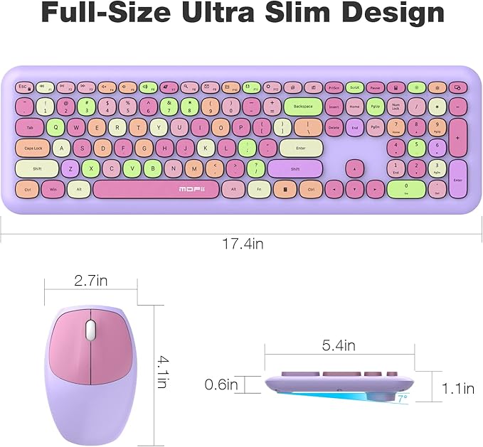MOFII Wireless Keyboard and Mouse Combo, 2.4G Silent Cordless Slim Full Size - Image 7