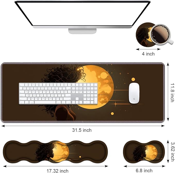Ergonomic Keyboard Wrist Rest & Mouse Pad Wrist Rest Set, Large XXL Gaming Desk - Image 2