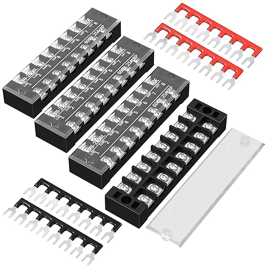 Joinfworld Terminal Block 25A 600V Dual Row Screw Terminal Strip by Joinfworld
