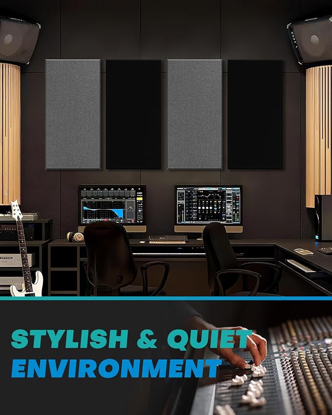 4Pack Fiberglass Acoustic Panels, Self Adhesive Sound Proof Foam Panels - Image 4