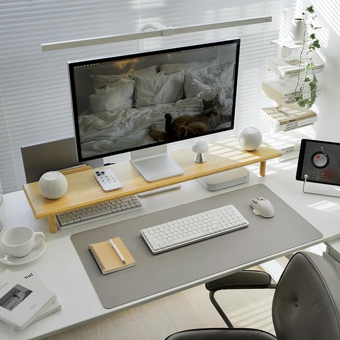ROCDEER Bamboo Dual Monitor Stand Riser - Image 6