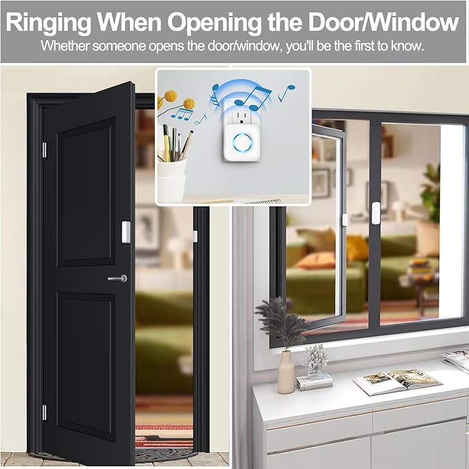 Door Chime, Satisure Wireless Door Open Contact Sensor Alarm Chime - Image 3