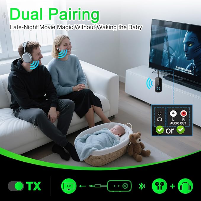 Premium Pro Bluetooth 5.4 Transmitter Receiver, Airplane Audio Adapter - Image 4