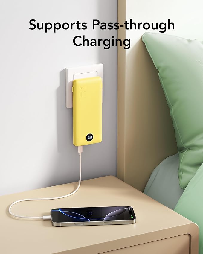 VRURC Portable Charger with Wall Plug, 10000mAh Slim Portable Charger Built in - Image 7
