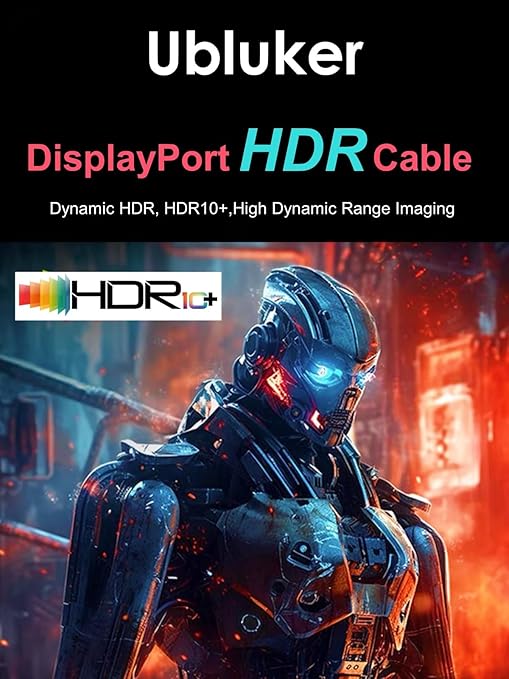 Ubluker 10K 8K DisplayPort 2.1 Cable 54Gbps 8 FT, Certified DP to DP Cord 4K - Image 6