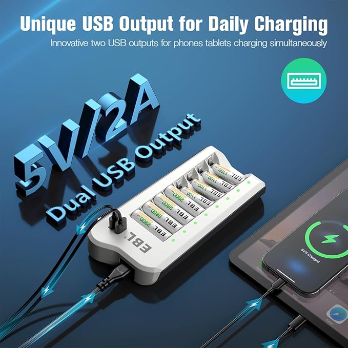 EBL Battery Charger and Rechargeable Batteries AA AAA - Image 3