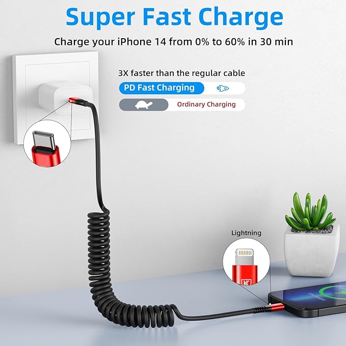 KIYODA USB C to Lightning Cable - Image 2