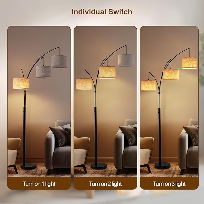Fansdrick Floor Lamps for Living Room, 2400LM Super Bright Arc Floor Lamp - Image 5