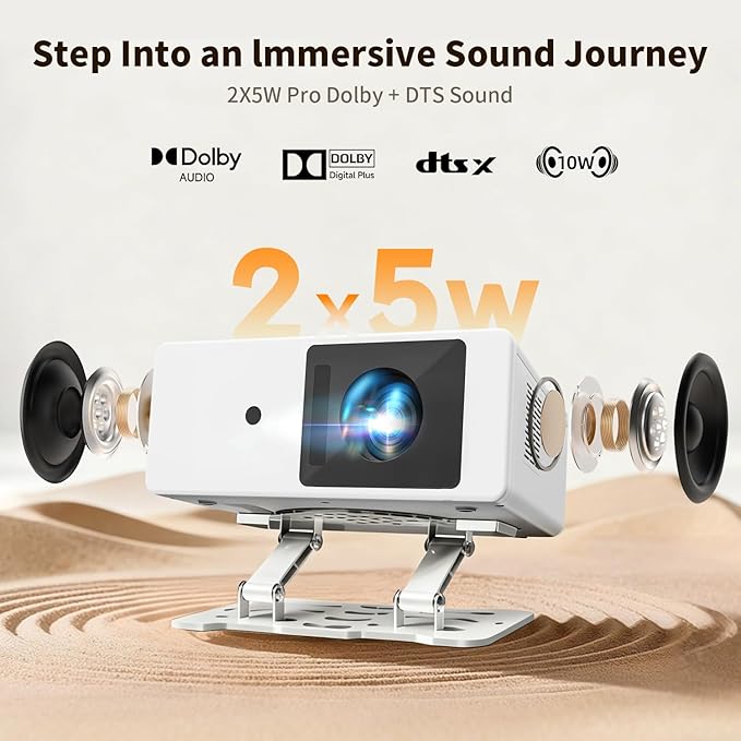 Smart Mini Projector with WiFi 6 and Bluetooth, 4K Support Outdoor Movie - Image 4