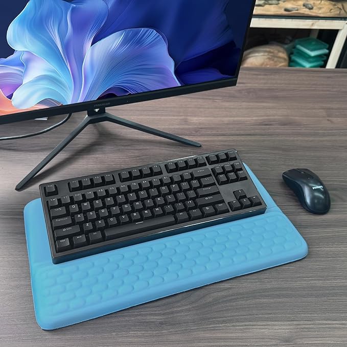 Computer Keyboard Stand with Wrist Rest, Ergonomic Tilted Keyboard Holder - Image 7